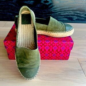 Tory Burch Color Block Suede Platform Espadrille.